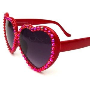 BABYS ON FIRE RHINESTONE HEART LOLITA GLASSES NEW